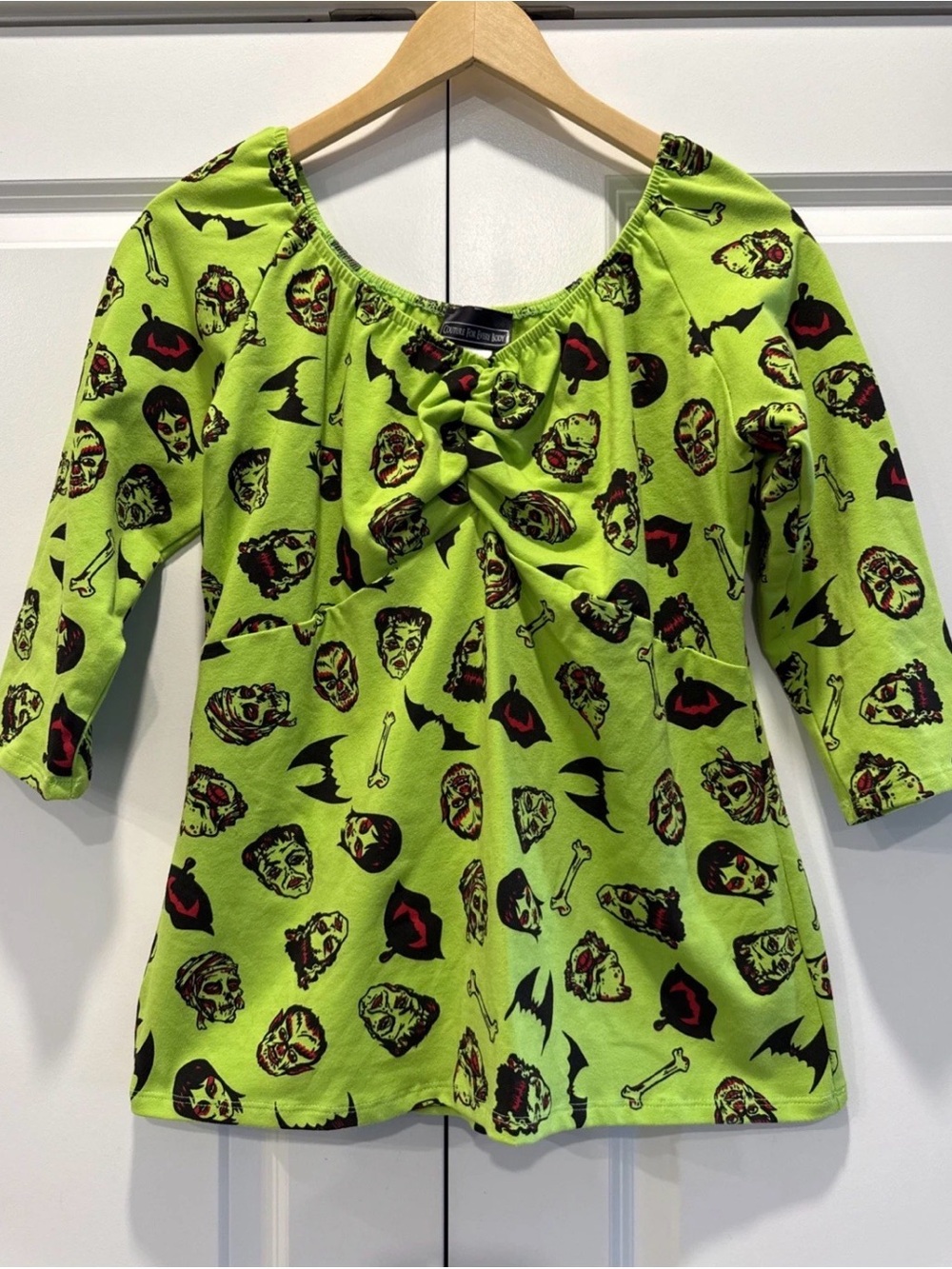 Pin up girl Halloween vintage monster print shirt